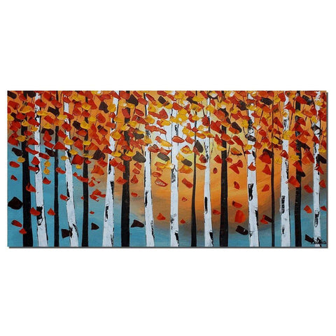Art Painting, Contemporary Art, Birch Tree Painting, Modern Artwork, Abstract Art Painting, Painting for Sale-ArtWorkCrafts.com
