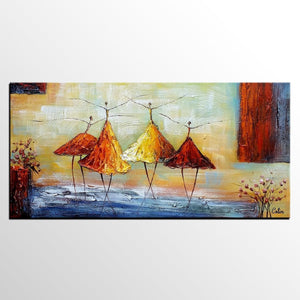 Heavy Texture Wall Art, Paintings for Sale, Ballet Dancer Art, Bedroom Wall Art, Hand Painted Canvas Art, Contemporary Art-ArtWorkCrafts.com