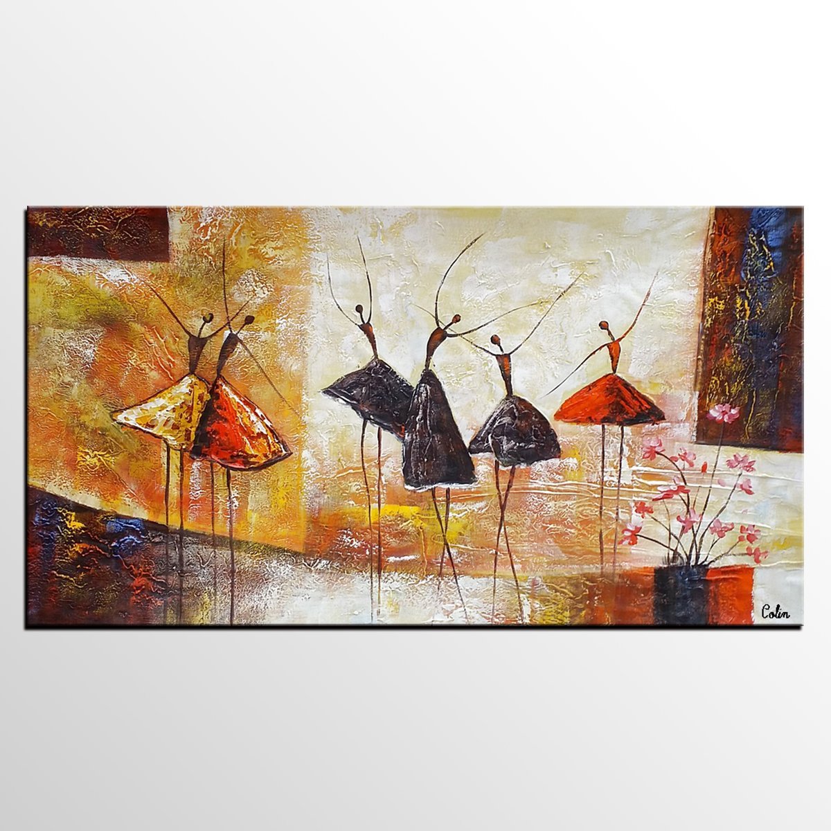 Simple Abstract Painting, Ballet Dancer Painting, Modern Abstract Art, Contemporary Painting, Canvas Wall Art Painting, Heavy Texture Art-ArtWorkCrafts.com