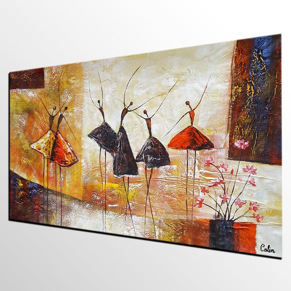 Simple Abstract Painting, Ballet Dancer Painting, Modern Abstract Art, Contemporary Painting, Canvas Wall Art Painting, Heavy Texture Art-ArtWorkCrafts.com