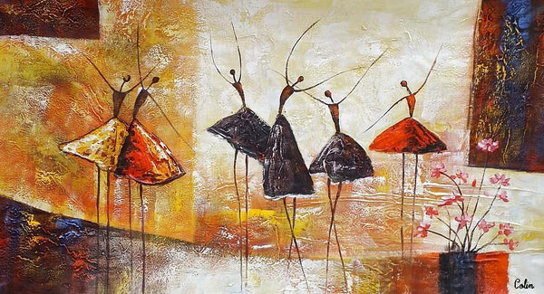 Simple Abstract Painting, Ballet Dancer Painting, Modern Abstract Art, Contemporary Painting, Canvas Wall Art Painting, Heavy Texture Art-ArtWorkCrafts.com