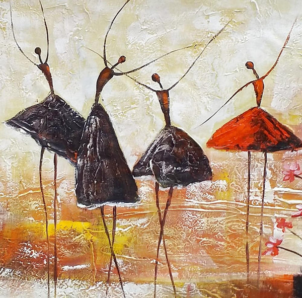 Simple Abstract Painting, Ballet Dancer Painting, Modern Abstract Art, Contemporary Painting, Canvas Wall Art Painting, Heavy Texture Art-ArtWorkCrafts.com