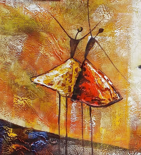Simple Abstract Painting, Ballet Dancer Painting, Modern Abstract Art, Contemporary Painting, Canvas Wall Art Painting, Heavy Texture Art-ArtWorkCrafts.com