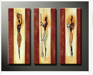 Living Room Abstract Painting, African Woman Painting, African Girl Art, Abstract Figure Art-ArtWorkCrafts.com