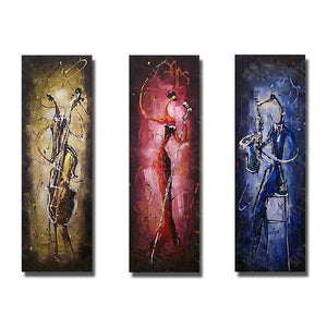 Cellist, Singer, Saxophone Player, Musical Instrument Player Painting, Bedroom Abstract Painting-ArtWorkCrafts.com