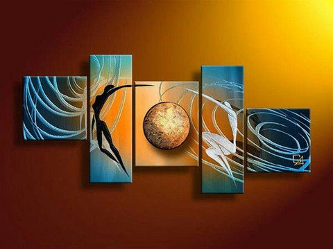 Abstract Art of Love, Living Room Acrylic Paintings, Love Abstract Painting, Living Room Wall Art Paintings, Multiple Canvas Paintings-ArtWorkCrafts.com