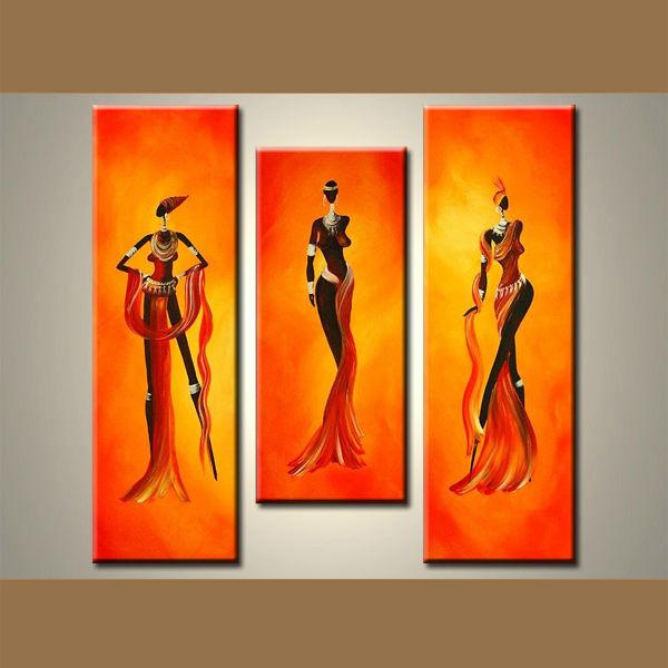 Dining Room Wall Art, African Woman Painting, African Girl Painting, Abstract Art Painting, Modern Art for Sale-ArtWorkCrafts.com