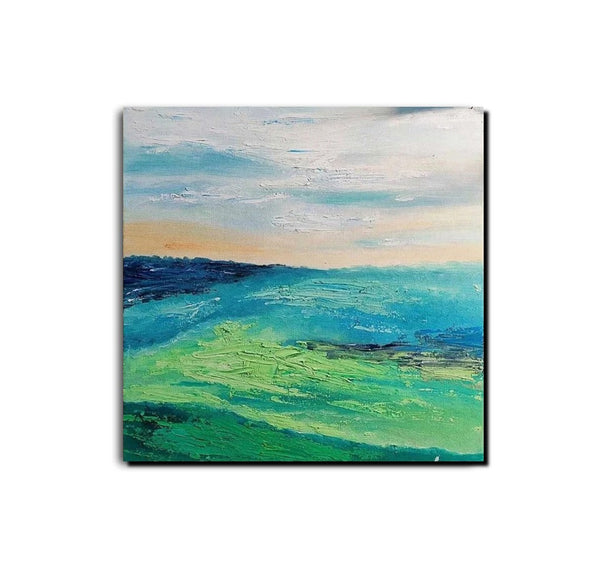 Landscape Acrylic Paintings, Abstract Landscape Painting, Modern Paintings for Living Room, Heavy Texture Painting, Large Painting Behind Sofa-ArtWorkCrafts.com