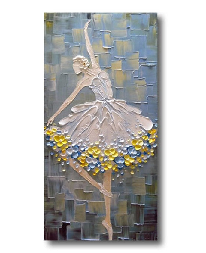 Heavy Texture Painting, Ballet Dancer Painting, Simple Acrylic Paintings, Palette Knife Painting, Acrylic Painting for Bedroom, Painting on Canvas-ArtWorkCrafts.com