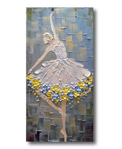 Heavy Texture Painting, Ballet Dancer Painting, Simple Acrylic Paintings, Palette Knife Painting, Acrylic Painting for Bedroom, Painting on Canvas-ArtWorkCrafts.com