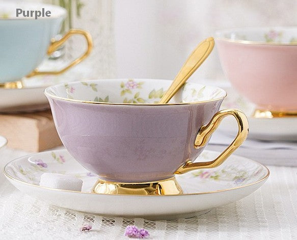 Elegant Ceramic Coffee Cups, Beautiful British Tea Cups, Unique Afternoon Tea Cups and Saucers in Gift Box, Royal Bone China Porcelain Tea Cup Set-ArtWorkCrafts.com