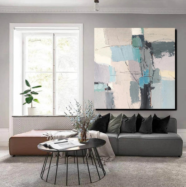 Simple Wall Art Paintings, Living Room Modern Wall Art, Modern Contemporary Art, Large Painting Behind Sofa, Acrylic Canvas Painting-ArtWorkCrafts.com