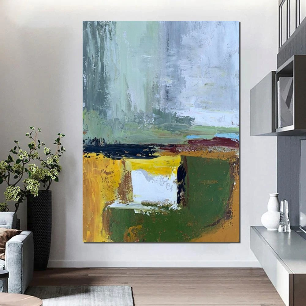 Wall Art Paintings for Living Room, Simple Green Modern Art, Simple Abstract Painting, Large Canvas Paintings for Bedroom, Buy Paintings Online-ArtWorkCrafts.com