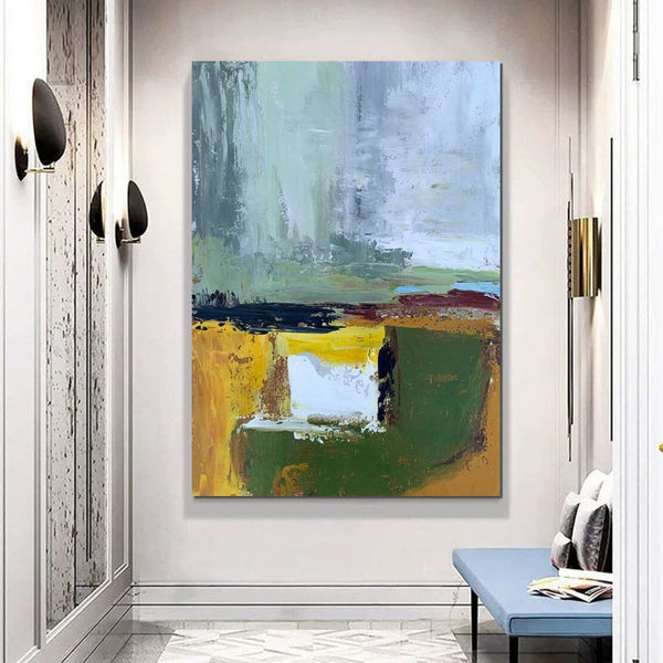 Wall Art Paintings for Living Room, Simple Green Modern Art, Simple Abstract Painting, Large Canvas Paintings for Bedroom, Buy Paintings Online-ArtWorkCrafts.com