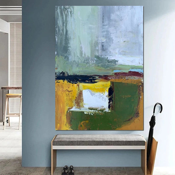 Wall Art Paintings for Living Room, Simple Green Modern Art, Simple Abstract Painting, Large Canvas Paintings for Bedroom, Buy Paintings Online-ArtWorkCrafts.com