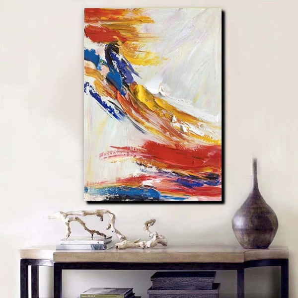 Living Room Wall Art Paintings, Acylic Abstract Paintings Behind Sofa, Large Painting Behind Couch, Buy Abstract Painting Online, Simple Modern Art-ArtWorkCrafts.com