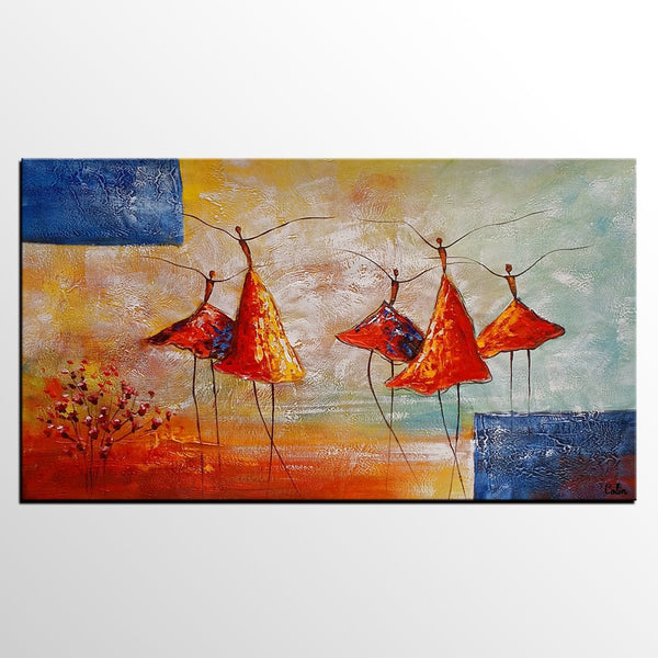 Wall Art Painting, Ballet Dancer Painting, Acrylic Painting for Sale, Simple Abstract Painting, Bedroom Canvas Painting-ArtWorkCrafts.com