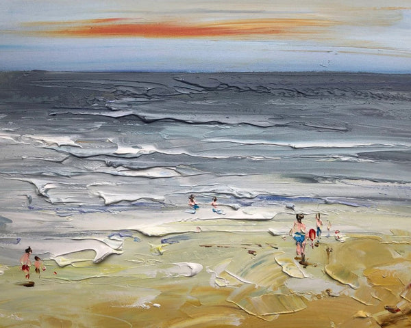 Acrylic Paintings for Living Room, Landscape Canvas Paintings, Abstract Landscape Paintings, Seashore Painting, Beach paintings, Heavy Texture Canvas Art-ArtWorkCrafts.com