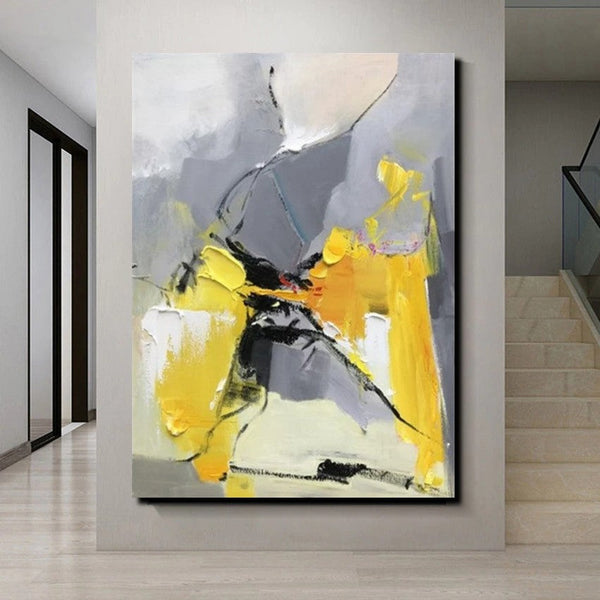 Abstract Paintings Behind Sofa, Acrylic Paintings for Bedroom, Palette Knife Canvas Art, Contemporary Canvas Wall Art, Buy Paintings Online-ArtWorkCrafts.com