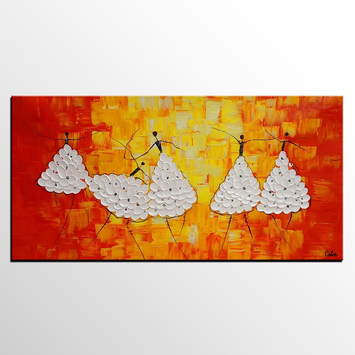 Simple Modern Art, Living Room Canvas Painting, Ballet Dancer Painting, Acrylic Painting on Canvas, Abstract Painting for Sale-ArtWorkCrafts.com