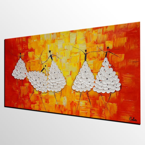 Simple Modern Art, Living Room Canvas Painting, Ballet Dancer Painting, Acrylic Painting on Canvas, Abstract Painting for Sale-ArtWorkCrafts.com