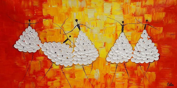 Simple Modern Art, Living Room Canvas Painting, Ballet Dancer Painting, Acrylic Painting on Canvas, Abstract Painting for Sale-ArtWorkCrafts.com