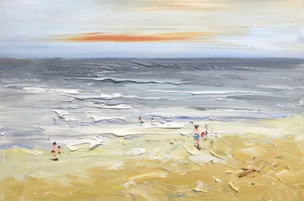Acrylic Paintings for Living Room, Landscape Canvas Paintings, Abstract Landscape Paintings, Seashore Painting, Beach paintings, Heavy Texture Canvas Art-ArtWorkCrafts.com