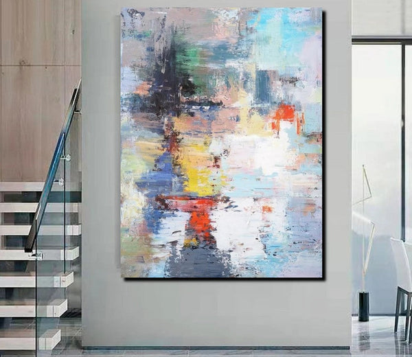 Modern Paintings Behind Sofa, Acrylic Paintings on Canvas, Large Painting for Sale, Contemporary Canvas Wall Art, Buy Paintings Online-ArtWorkCrafts.com