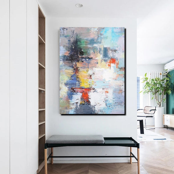 Modern Paintings Behind Sofa, Acrylic Paintings on Canvas, Large Painting for Sale, Contemporary Canvas Wall Art, Buy Paintings Online-ArtWorkCrafts.com