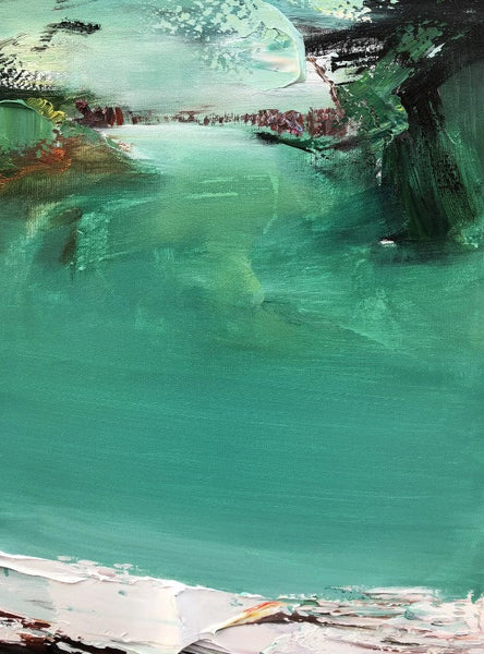 Hand Painted Canvas Art, Simple Painting Ideas for Bedroom, Palette Knife Paintings, Green Modern Paintings for Living Room-ArtWorkCrafts.com
