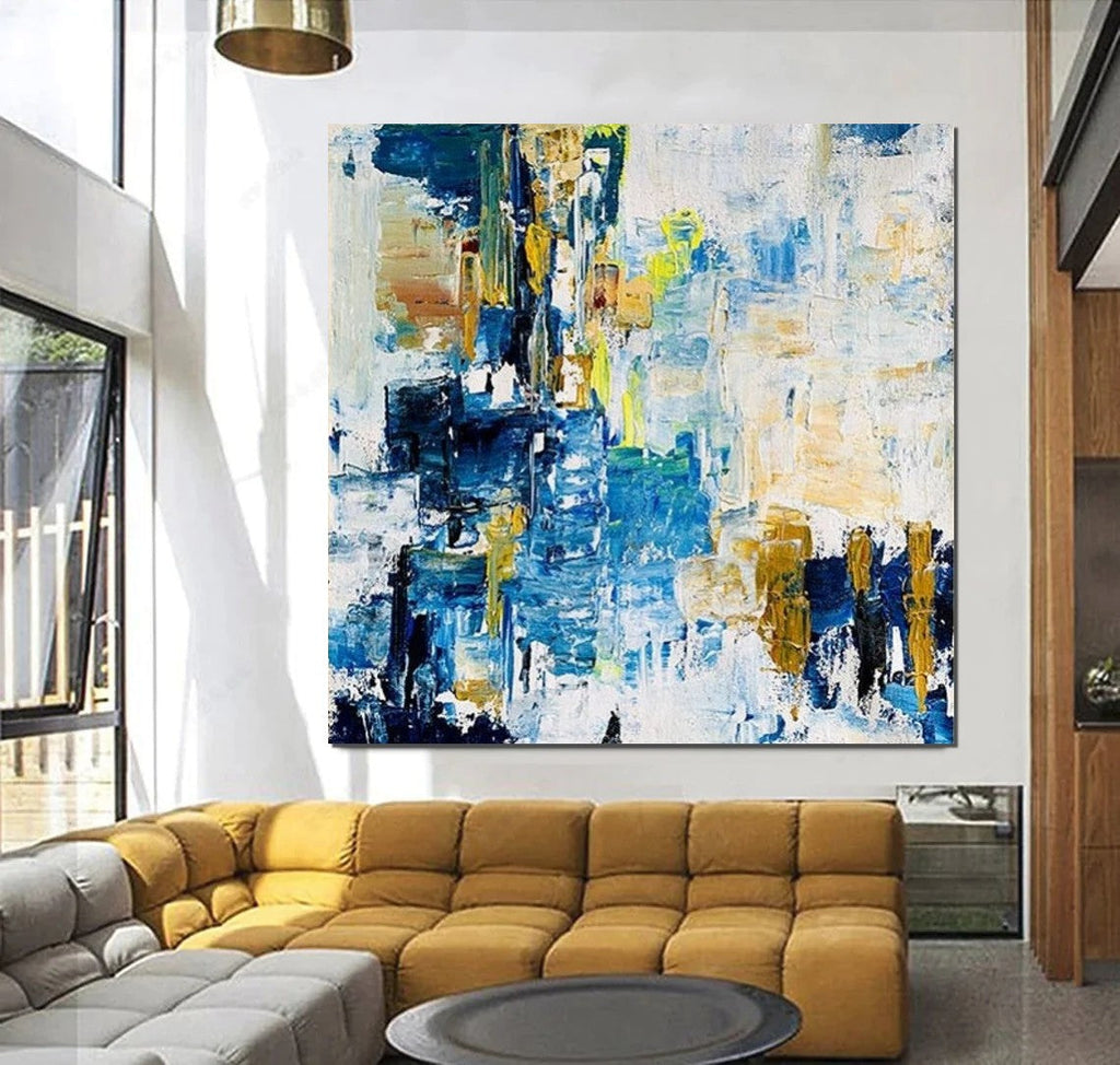 Modern Paintings Behind Sofa, Acrylic Paintings on Canvas, Large Paint –  Paintingforhome