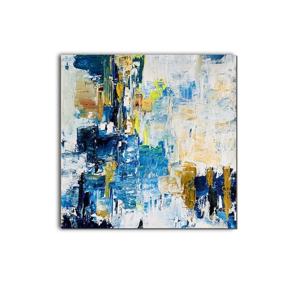 Acrylic Paintings for Bedroom, Large Paintings for Sale, Blue Abstract Acrylic Paintings, Living Room Wall Painting, Contemporary Modern Art, Simple Canvas Painting-ArtWorkCrafts.com