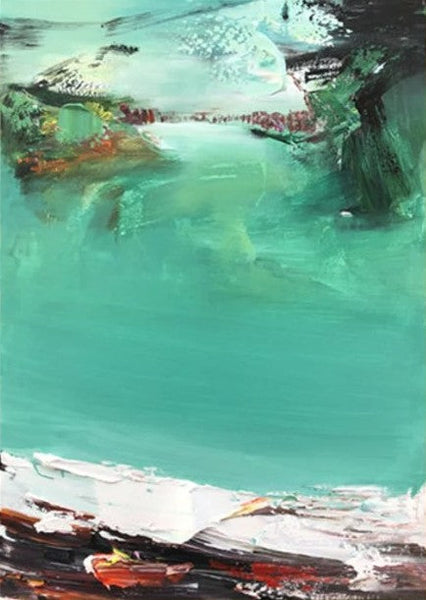 Hand Painted Canvas Art, Simple Painting Ideas for Bedroom, Palette Knife Paintings, Green Modern Paintings for Living Room-ArtWorkCrafts.com