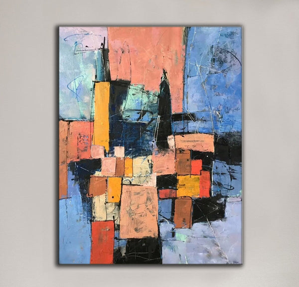 Simple Wall Art Ideas, Modern Abstract Painting, Contemporary Abstract Paintings for Living Room, Buy Art Online, Large Acrylic Canvas Paintings-ArtWorkCrafts.com
