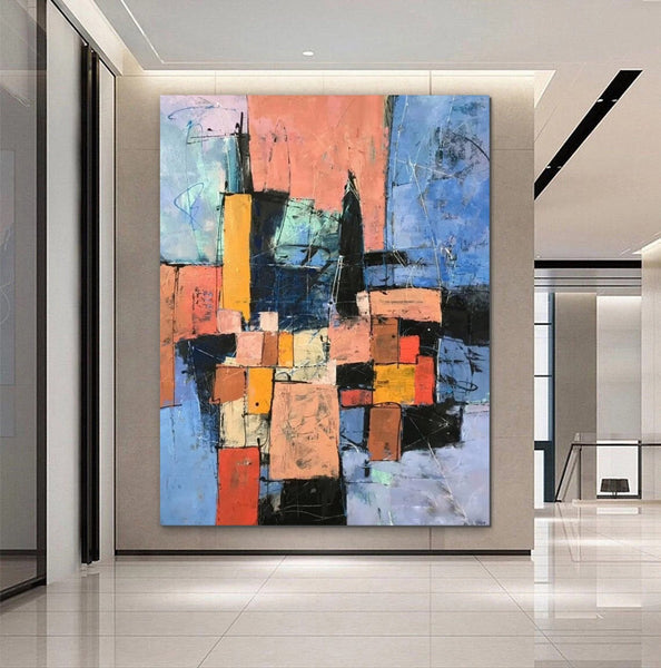 Simple Wall Art Ideas, Modern Abstract Painting, Contemporary Abstract Paintings for Living Room, Buy Art Online, Large Acrylic Canvas Paintings-ArtWorkCrafts.com