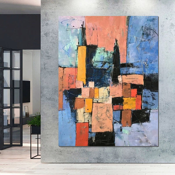 Simple Wall Art Ideas, Modern Abstract Painting, Contemporary Abstract Paintings for Living Room, Buy Art Online, Large Acrylic Canvas Paintings-ArtWorkCrafts.com