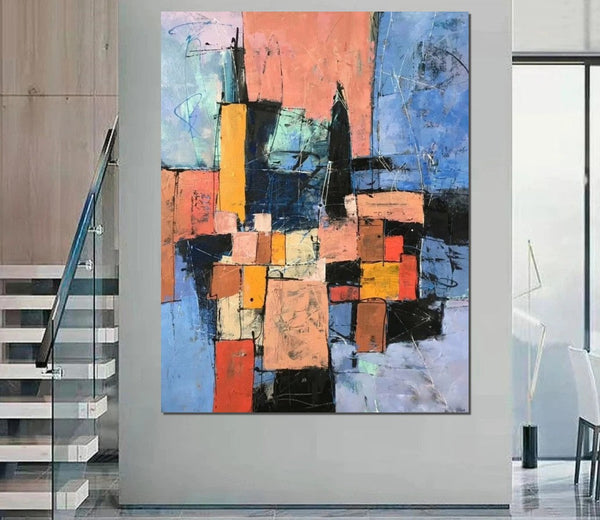 Simple Wall Art Ideas, Modern Abstract Painting, Contemporary Abstract Paintings for Living Room, Buy Art Online, Large Acrylic Canvas Paintings-ArtWorkCrafts.com