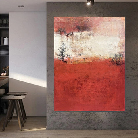 Canvas Painting for Living Room, Huge Contemporary Abstract Artwork, Red Abstract Painting Ideas for Interior Design, Modern Wall Art Painting-ArtWorkCrafts.com