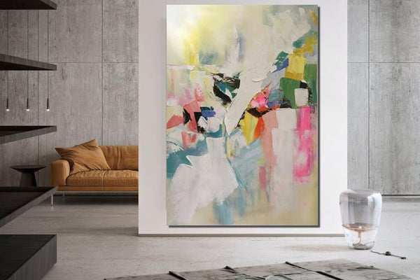 Large Canvas Art Ideas, Large Painting for Living Room, Contemporary Acrylic Art Painting, Buy Large Paintings Online, Simple Modern Art-ArtWorkCrafts.com