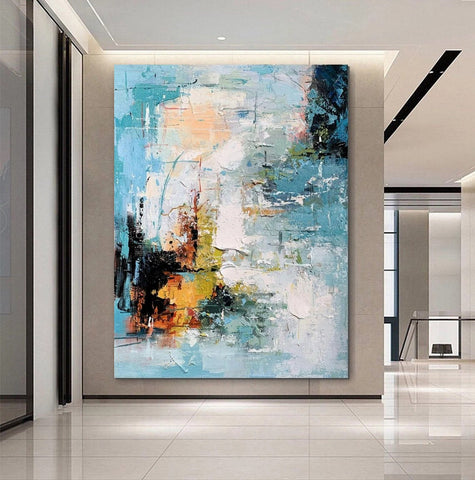 Extra Large Acrylic Painting, Modern Contemporary Abstract Artwork, Simple Modern Art, Living Room Wall Art Painting, Palette Knife Paintings-ArtWorkCrafts.com