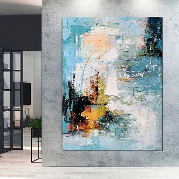 Extra Large Acrylic Painting, Modern Contemporary Abstract Artwork, Simple Modern Art, Living Room Wall Art Painting, Palette Knife Paintings-ArtWorkCrafts.com