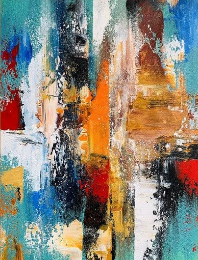 Colorful Abstract Acrylic Paintings for Living Room, Heavy Texture Canvas Art, Modern Contemporary Artwork, Buy Paintings Online-ArtWorkCrafts.com