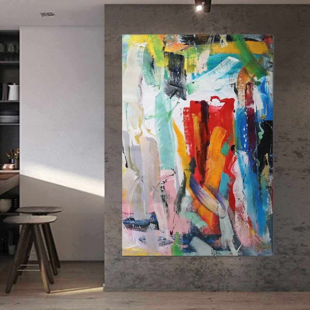 Modern Contemporary Artwork, Buy Paintings Online, Colorful Abstract Acrylic Paintings for Living Room, Heavy Texture Canvas Art, Impasto Wall Art Paintings-ArtWorkCrafts.com